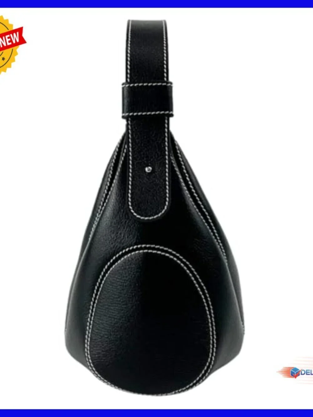 Top Grain Leather Hobo Bag RFID Blocking Adjustable Strap Crescent Shoulder